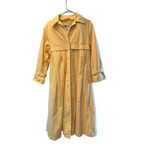 Vintage Misty Harbor Womens 8P Light Yellow Trench Coat Long Outerwear Jackets